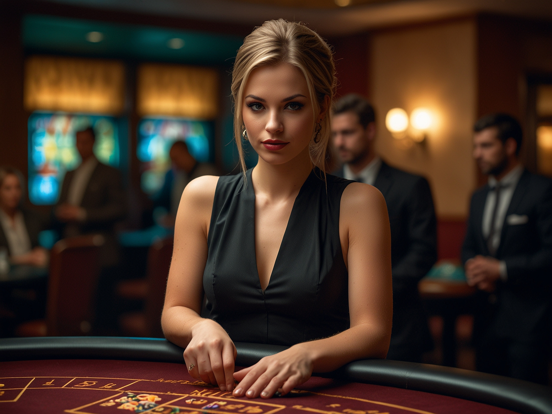 Live casino table with dealer